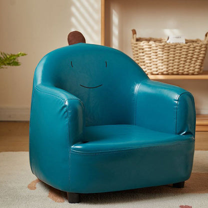Contemporary Creative Animal-Shaped PU Leather Cotton Linen Solid Wood Accent Chair Backrest Armrest For Living Room