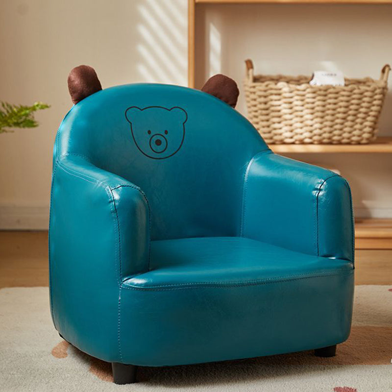 Contemporary Creative Animal-Shaped PU Leather Cotton Linen Solid Wood Accent Chair Backrest Armrest For Living Room