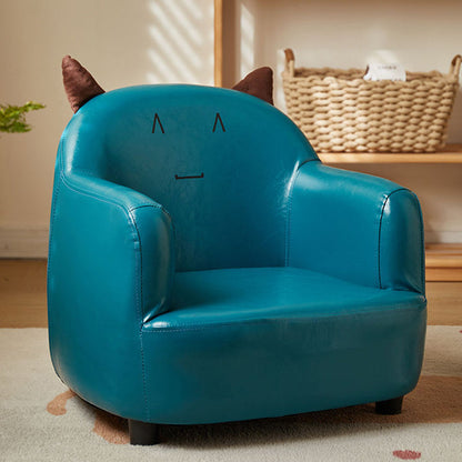 Contemporary Creative Animal-Shaped PU Leather Cotton Linen Solid Wood Accent Chair Backrest Armrest For Living Room
