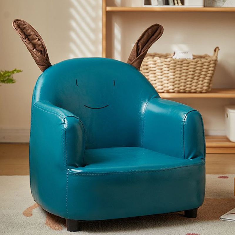 Contemporary Creative Animal-Shaped PU Leather Cotton Linen Solid Wood Accent Chair Backrest Armrest For Living Room