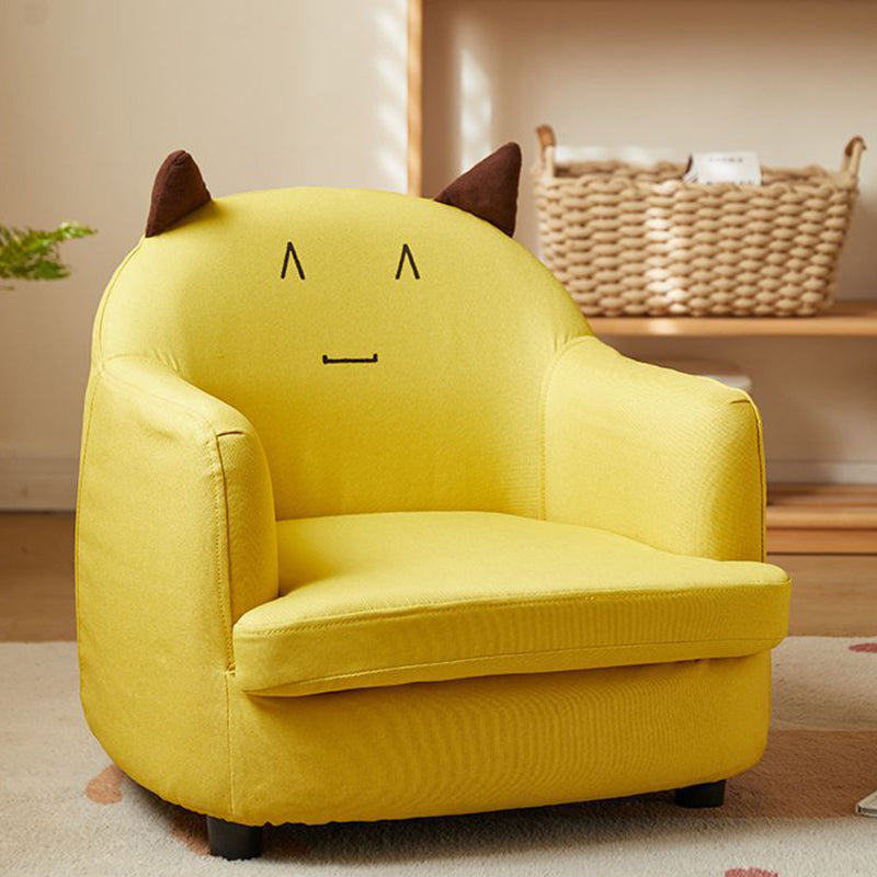 Contemporary Creative Animal-Shaped PU Leather Cotton Linen Solid Wood Accent Chair Backrest Armrest For Living Room