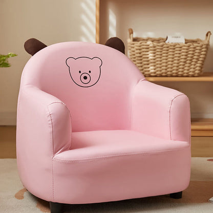 Contemporary Creative Animal-Shaped PU Leather Cotton Linen Solid Wood Accent Chair Backrest Armrest For Living Room