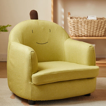 Contemporary Creative Animal-Shaped PU Leather Cotton Linen Solid Wood Accent Chair Backrest Armrest For Living Room