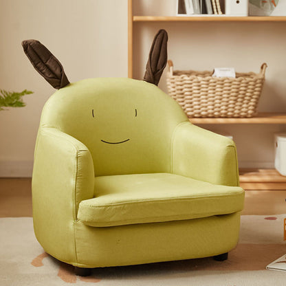 Contemporary Creative Animal-Shaped PU Leather Cotton Linen Solid Wood Accent Chair Backrest Armrest For Living Room