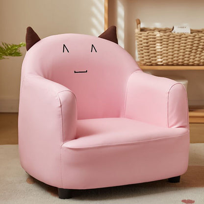 Contemporary Creative Animal-Shaped PU Leather Cotton Linen Solid Wood Accent Chair Backrest Armrest For Living Room