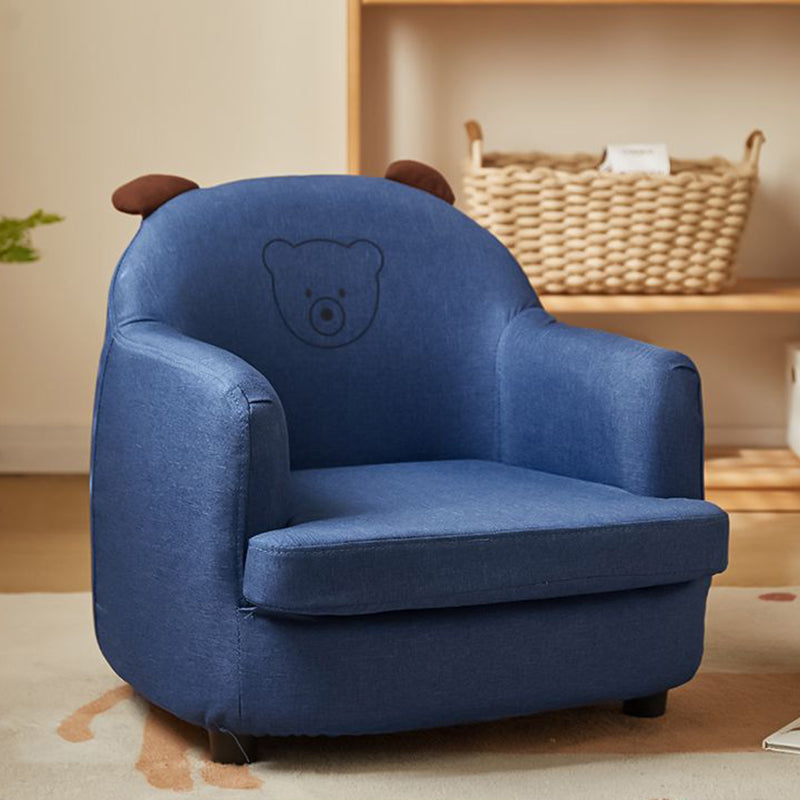 Contemporary Creative Animal-Shaped PU Leather Cotton Linen Solid Wood Accent Chair Backrest Armrest For Living Room