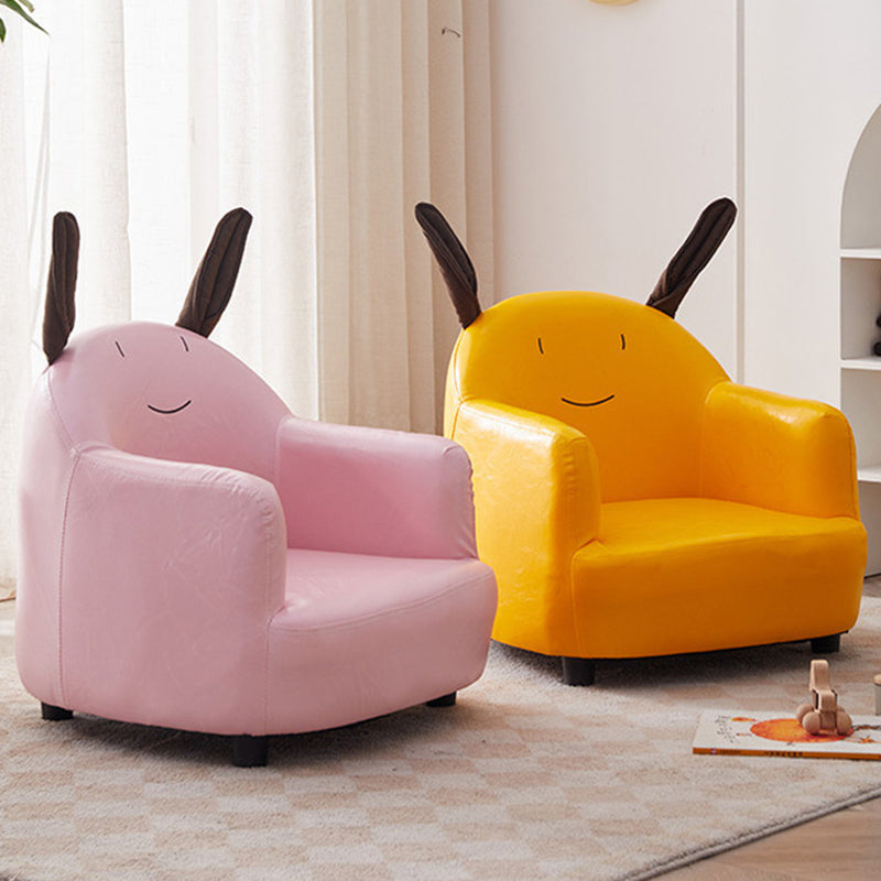 Contemporary Creative Animal-Shaped PU Leather Cotton Linen Solid Wood Accent Chair Backrest Armrest For Living Room