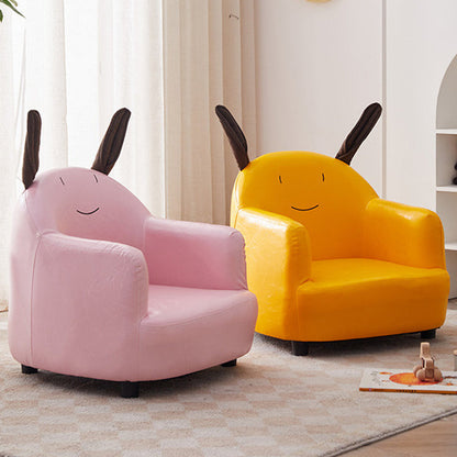 Contemporary Creative Animal-Shaped PU Leather Cotton Linen Solid Wood Accent Chair Backrest Armrest For Living Room