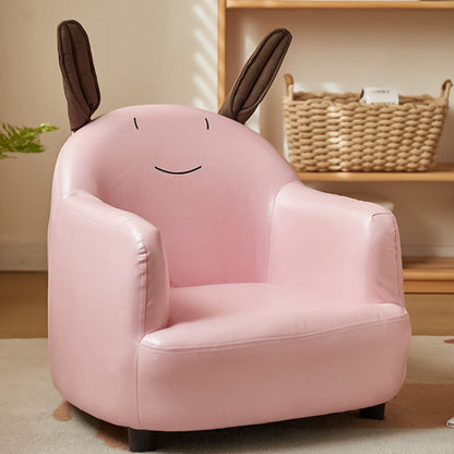 Contemporary Creative Animal-Shaped PU Leather Cotton Linen Solid Wood Accent Chair Backrest Armrest For Living Room