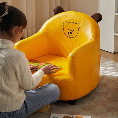 Contemporary Creative Animal-Shaped PU Leather Cotton Linen Solid Wood Accent Chair Backrest Armrest For Living Room
