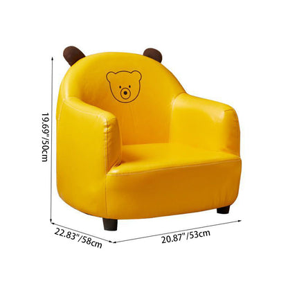Contemporary Creative Animal-Shaped PU Leather Cotton Linen Solid Wood Accent Chair Backrest Armrest For Living Room