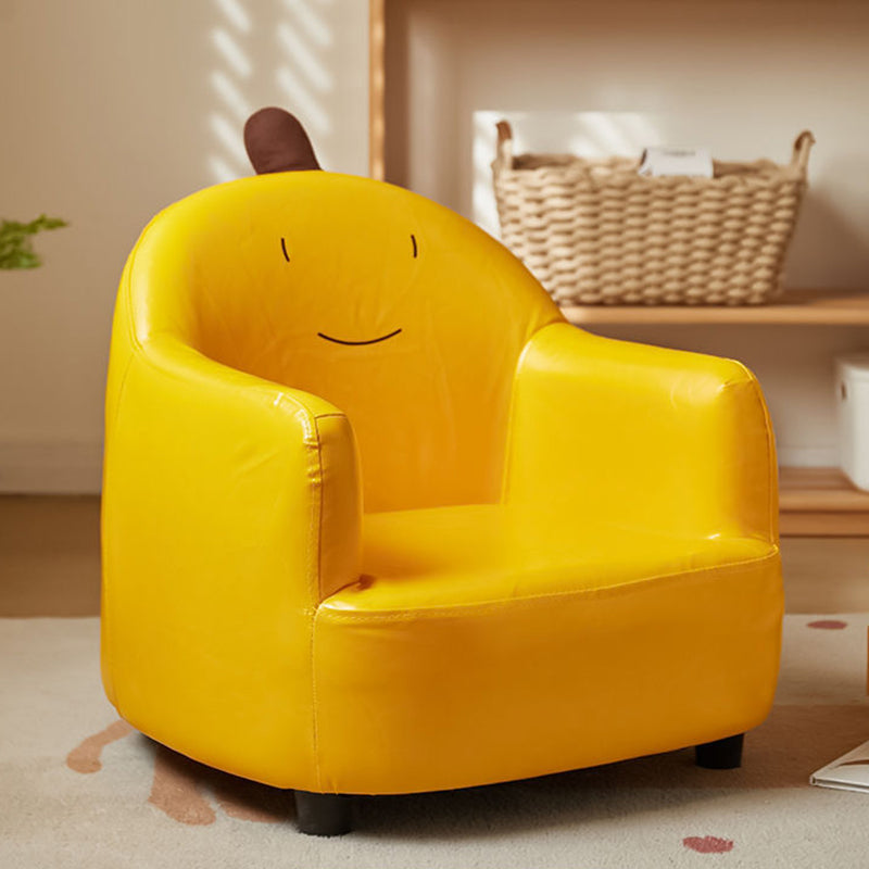 Contemporary Creative Animal-Shaped PU Leather Cotton Linen Solid Wood Accent Chair Backrest Armrest For Living Room