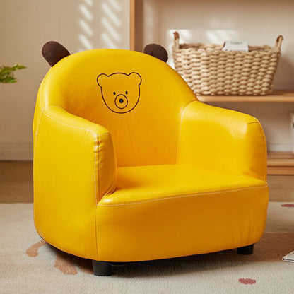 Contemporary Creative Animal-Shaped PU Leather Cotton Linen Solid Wood Accent Chair Backrest Armrest For Living Room