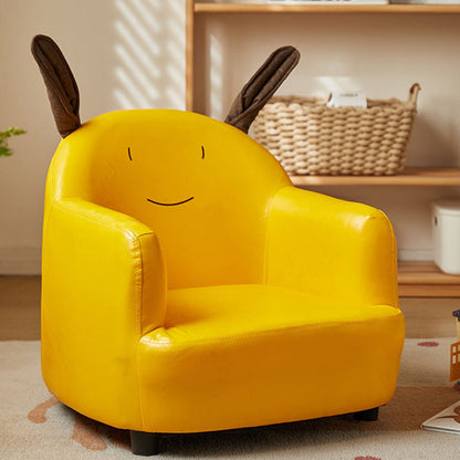 Contemporary Creative Animal-Shaped PU Leather Cotton Linen Solid Wood Accent Chair Backrest Armrest For Living Room