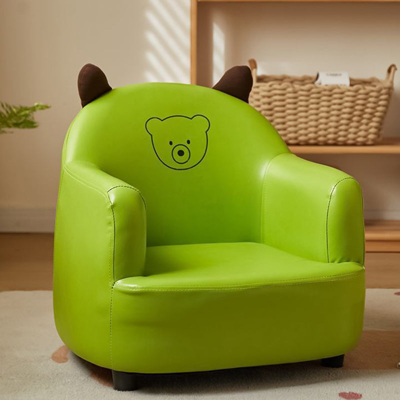 Contemporary Creative Animal-Shaped PU Leather Cotton Linen Solid Wood Accent Chair Backrest Armrest For Living Room
