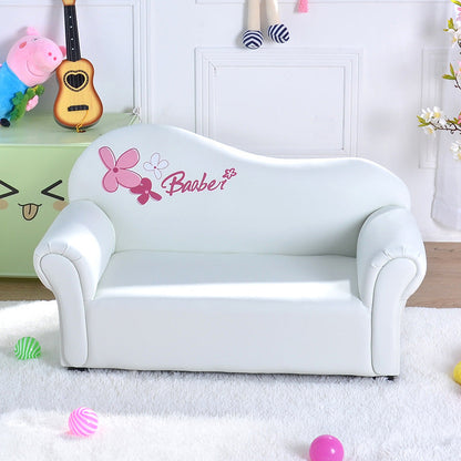 Modern Minimalist Rectangular Curved Solid Wood PU Leather Kids Sofa Backrest Armrest For Living Room
