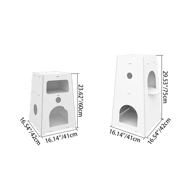 Modern Minimalist Trapezoidal Medium Density Fiberboard Cat Bed 2-Tier For Living Room
