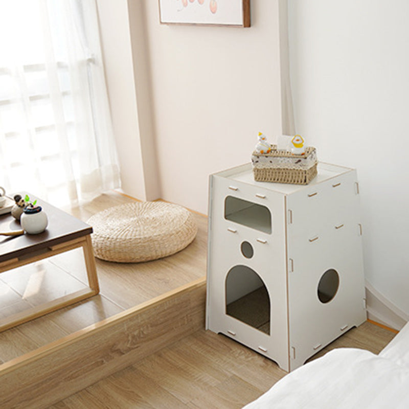 Modern Minimalist Trapezoidal Medium Density Fiberboard Cat Bed 2-Tier For Living Room