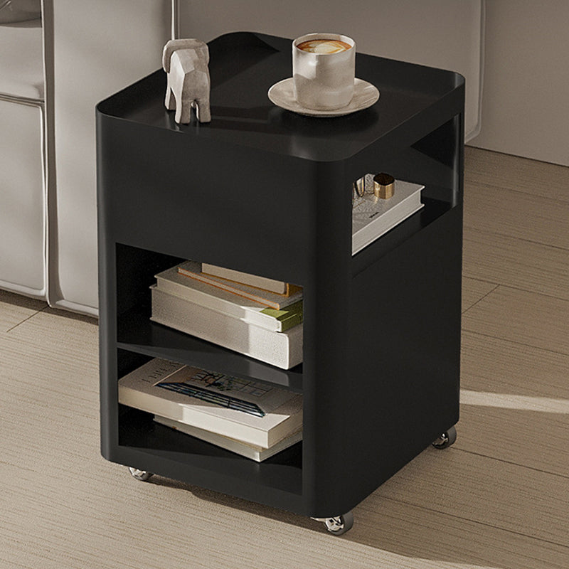 Modern Minimalist Rectangular Iron Movable Nightstand 4-Tier For Bedroom
