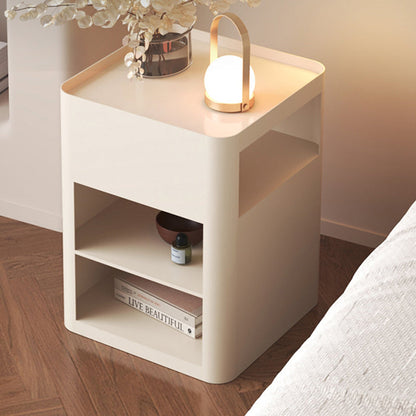 Modern Minimalist Rectangular Iron Movable Nightstand 4-Tier For Bedroom