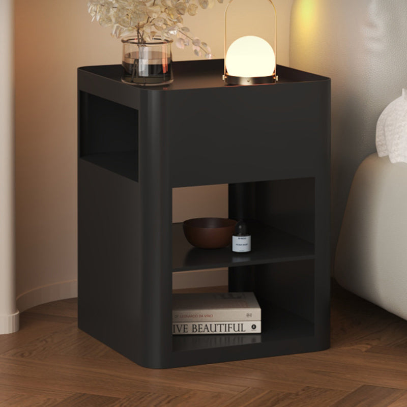 Modern Minimalist Rectangular Iron Movable Nightstand 4-Tier For Bedroom