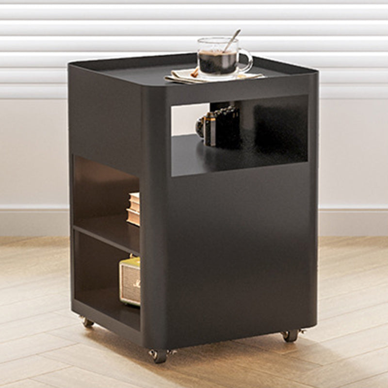 Modern Minimalist Rectangular Iron Movable Nightstand 4-Tier For Bedroom