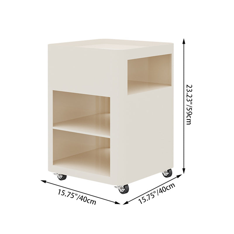 Modern Minimalist Rectangular Iron Movable Nightstand 4-Tier For Bedroom