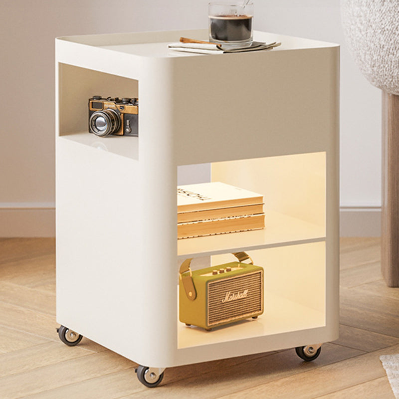 Modern Minimalist Rectangular Iron Movable Nightstand 4-Tier For Bedroom