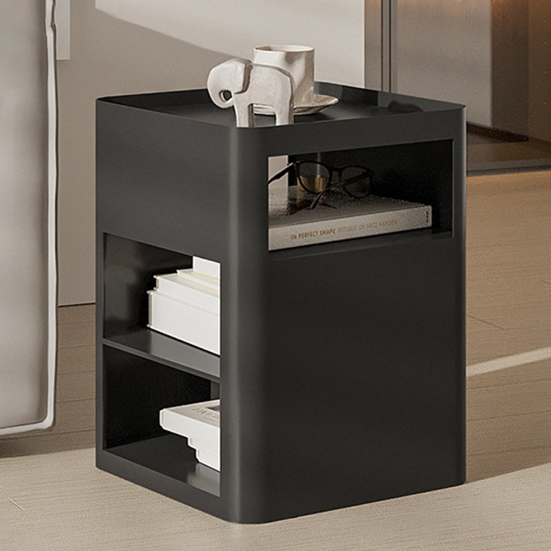 Modern Minimalist Rectangular Iron Movable Nightstand 4-Tier For Bedroom