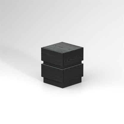 Modern Minimalist Rectangular Solid Particle Board Nightstand 2-Drawer For Bedroom