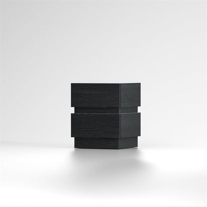 Modern Minimalist Rectangular Solid Particle Board Nightstand 2-Drawer For Bedroom