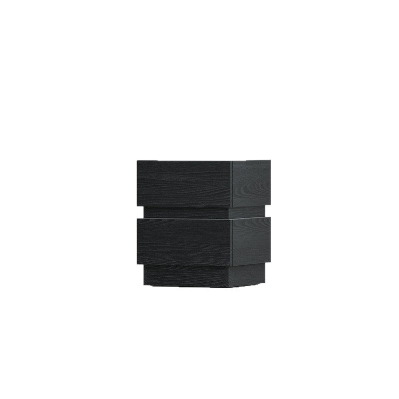 Modern Minimalist Rectangular Solid Particle Board Nightstand 2-Drawer For Bedroom