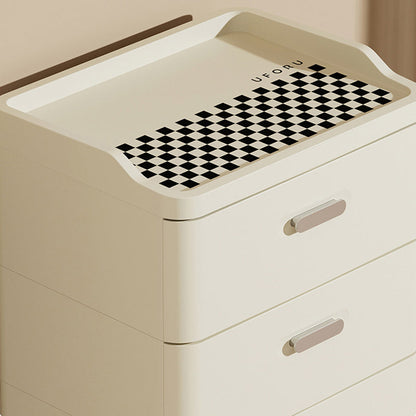 Modern Minimalist Rectangular PP Movable Nightstand 2-Drawer For Bedroom