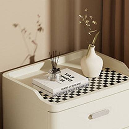 Modern Minimalist Rectangular PP Movable Nightstand 2-Drawer For Bedroom