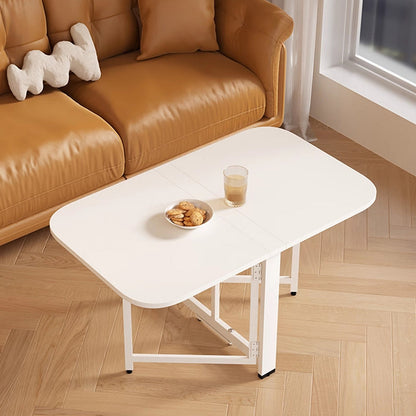 Modern Minimalist Rectangular Particle Board Carbon Steel Foldable Coffee Table 1-Tier For Living Room