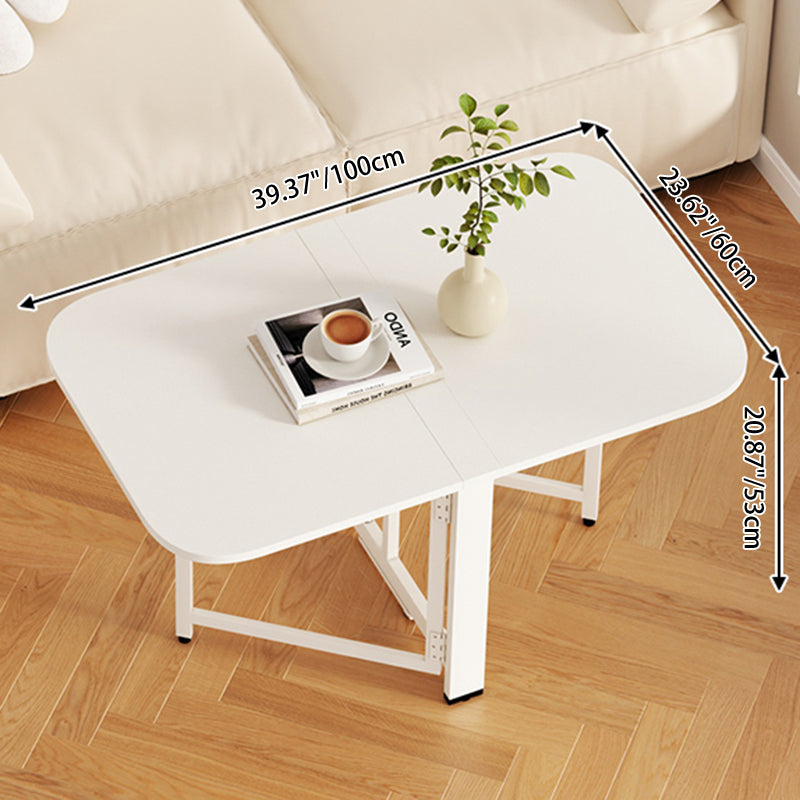 Modern Minimalist Rectangular Particle Board Carbon Steel Foldable Coffee Table 1-Tier For Living Room