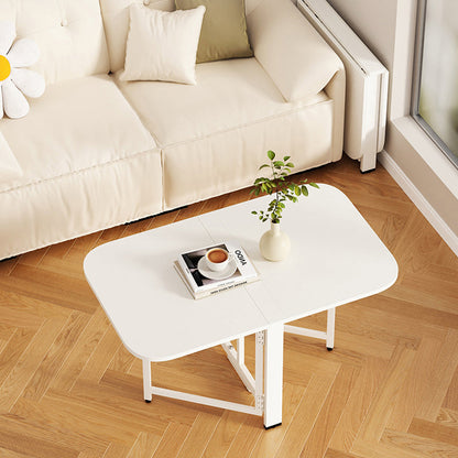 Modern Minimalist Rectangular Particle Board Carbon Steel Foldable Coffee Table 1-Tier For Living Room