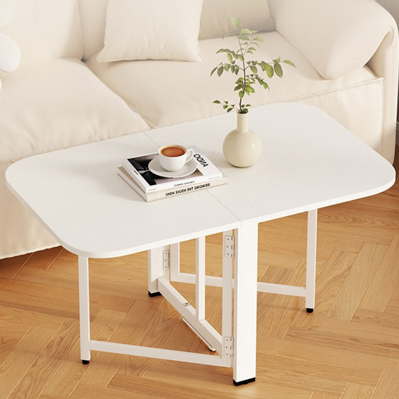 Modern Minimalist Rectangular Particle Board Carbon Steel Foldable Coffee Table 1-Tier For Living Room