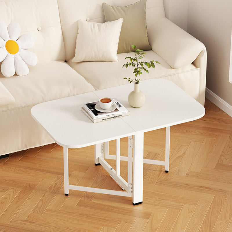 Modern Minimalist Rectangular Particle Board Carbon Steel Foldable Coffee Table 1-Tier For Living Room
