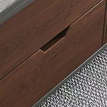Contemporary Creative Rectangular Foldable Height-Adjustable Slab Stone Solid Wood Eco-Friendly Board Coffee Table 3-Drawer For Living Room