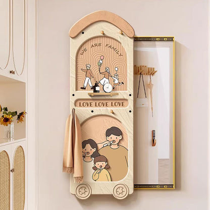 Contemporary Creative Rectangular Arch Medium Density Fiberboard Glass Accent Full-Length Mirror For Entryways