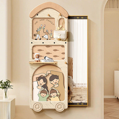 Contemporary Creative Rectangular Arch Medium Density Fiberboard Glass Accent Full-Length Mirror For Entryways
