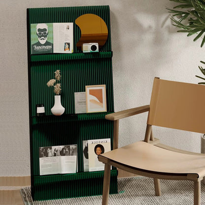 Modern Minimalist Rectangular Kraft Paper Acrylic Portable Display Rack 3-Tier For Living Room