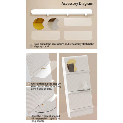 Modern Minimalist Rectangular Kraft Paper Acrylic Portable Display Rack 3-Tier For Living Room