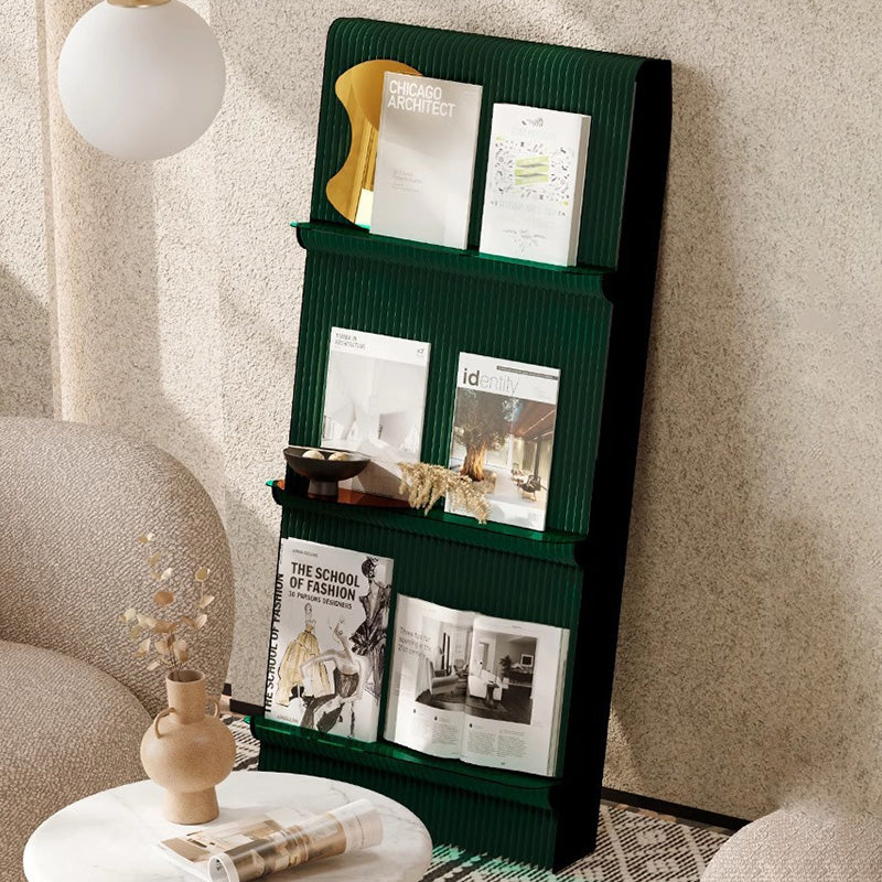 Modern Minimalist Rectangular Kraft Paper Acrylic Portable Display Rack 3-Tier For Living Room