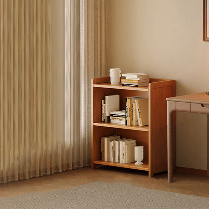 Modern Minimalist Rectangular Nanmu Bamboo Medium Density Fiberboard Bookshelves 3/4/5/6 Tier For Home Office