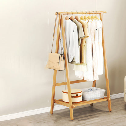 Contemporary Scandinavian Rectangular Triangle Nan Bamboo Hall Tree 1/2 Tier For Bedroom & Entryways