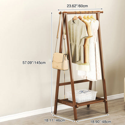 Contemporary Scandinavian Rectangular Triangle Nan Bamboo Hall Tree 1/2 Tier For Bedroom & Entryways