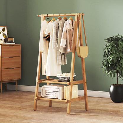 Contemporary Scandinavian Rectangular Triangle Nan Bamboo Hall Tree 1/2 Tier For Bedroom & Entryways