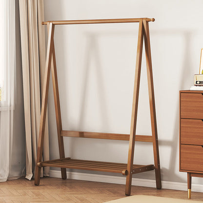 Contemporary Scandinavian Rectangular Triangle Nan Bamboo Hall Tree 1/2 Tier For Bedroom & Entryways